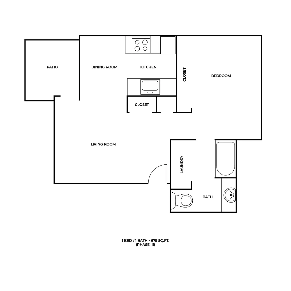 Floor plan One Bed One Bath