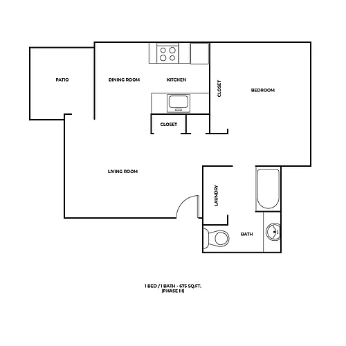 Floor plan One Bed One Bath
