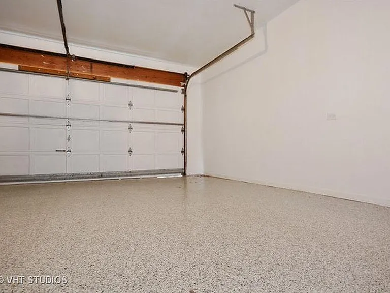 double garage with epoxy floor, new energy-efficient garage