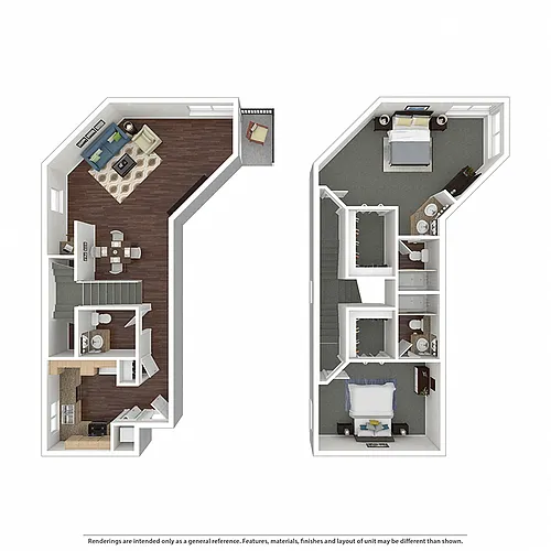 Floor plan Marina View Two Bedroom