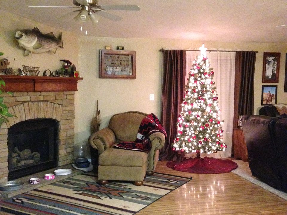 Living room with fireplace