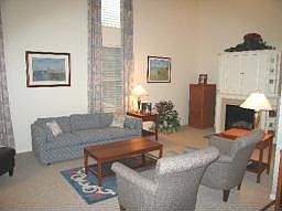 Living room with gas fireplace 