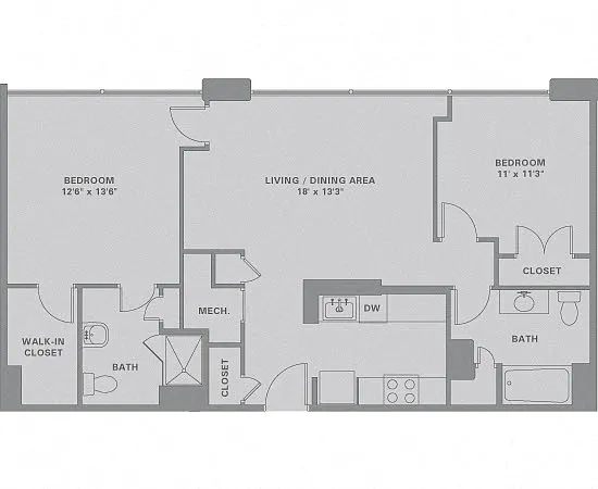 Floor plan 2 Bed/2 Bath-B3