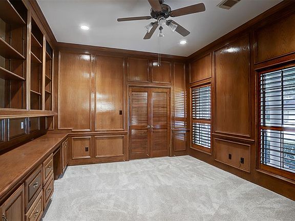 The 3rd Bedroom is being used as a Study with handsome built ins. Plantation Shutters in here, as well. This room measures 14x13.
