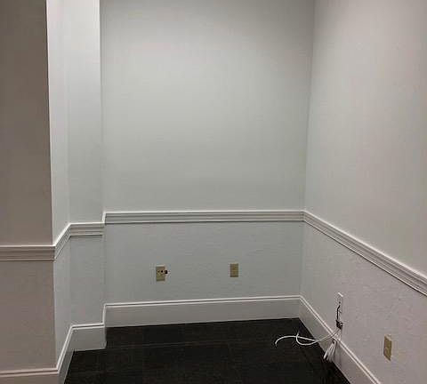 Tiled floor, wiring ready