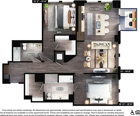 B3 | 2x2 | 1228 sf B3 | 2x2 | 1228 sf