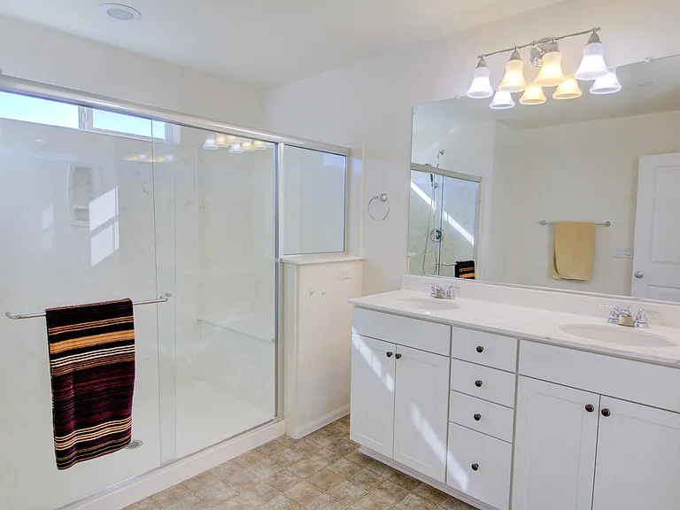 Private Double vanity and shower