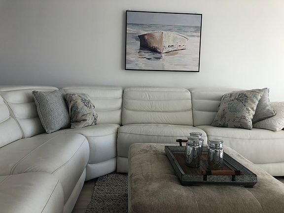Reclining sofa in living room