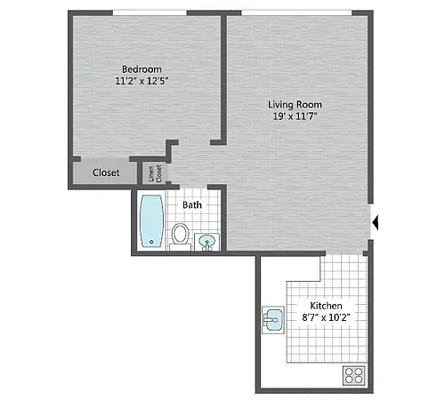 Floor plan 1BR/1BA