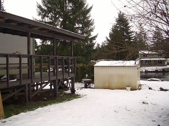 Large deck; small storage building