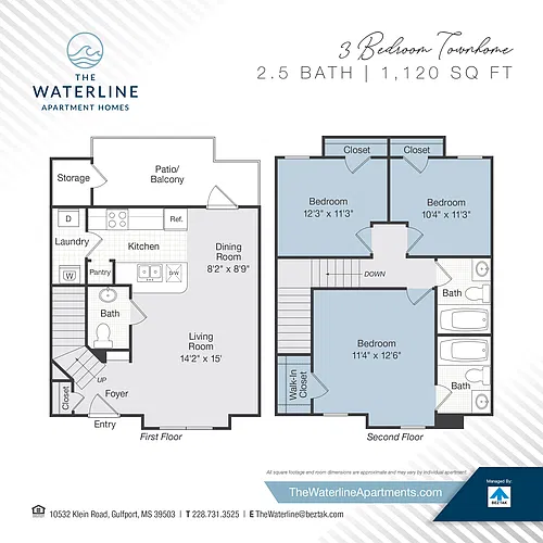 Floor plan 3 Bedroom 2.5 Bathroom