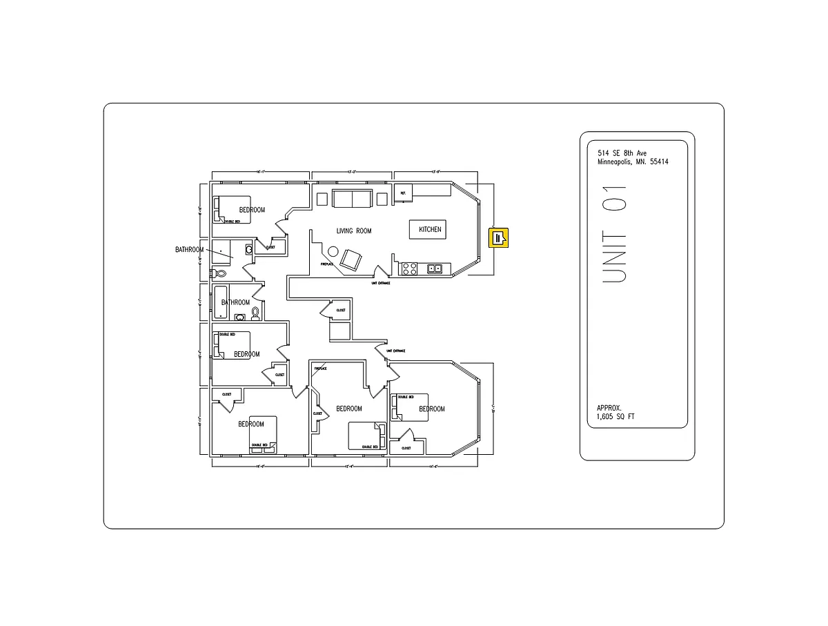 Floor plan 5BR 2BA