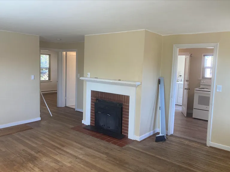 Living room with fireplace insert