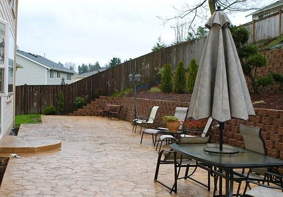 Large paved patio