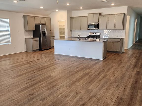 Open living and dining area.