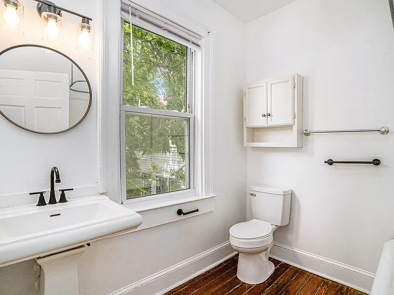 Bathroom with claw foot tub