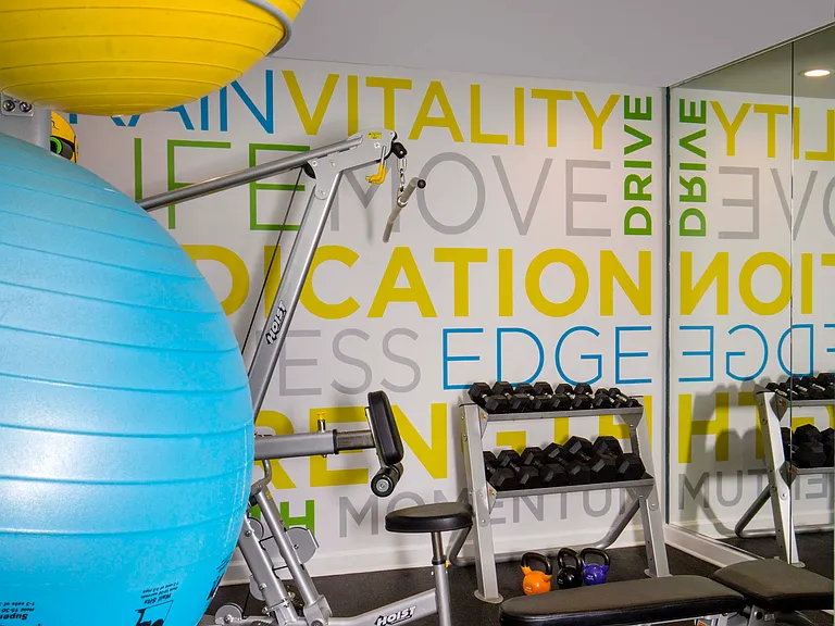 Fitness center with strength equipment