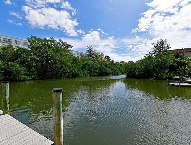 Welcome to the beauty of Hudson Oaks on the Hudson Bayou--view from the condo dock where you could launch your kayak or small boat.