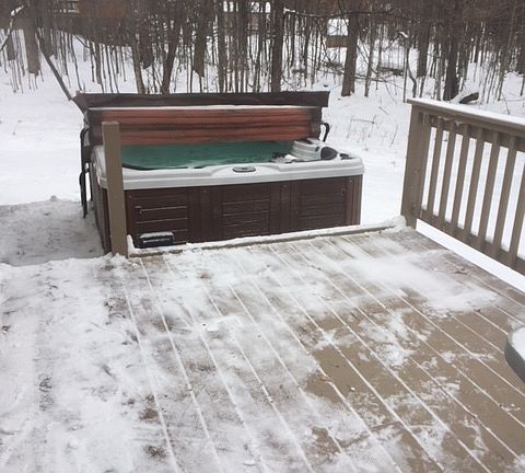 hot tub and deck