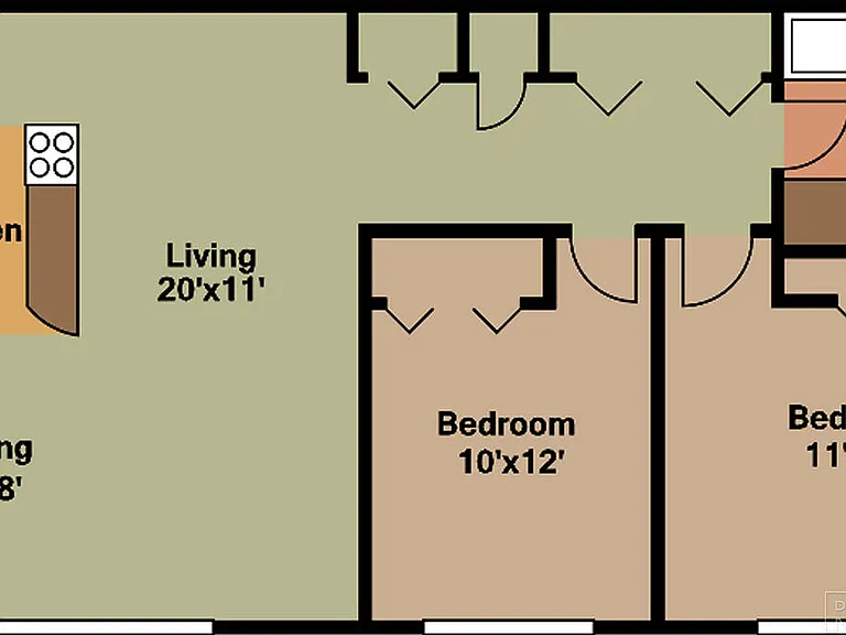 2 bedroom floor plan 3D 2 bedroom floor plan 3D