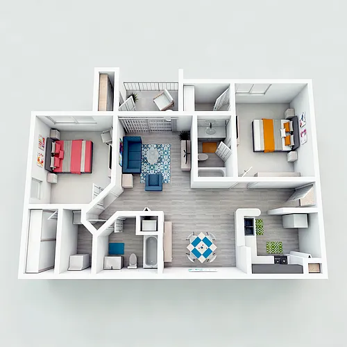 Floor plan 2 BR / 2 BA - Heron