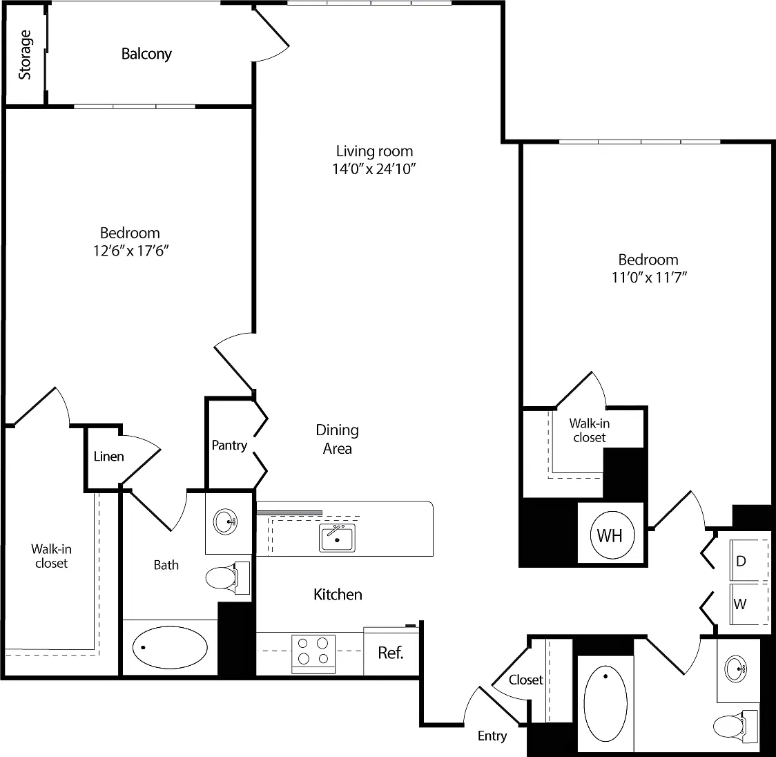 Floor plan 2 Bedrooms O