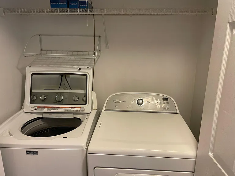 Washer & dryer in place ready for you