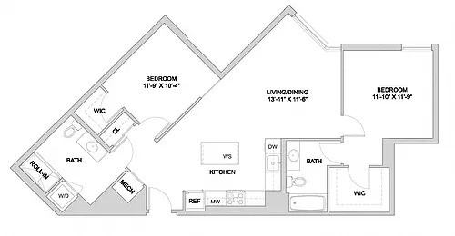 Floor plan 2 Bed_2 Bath-A1_2BR_SE_Ansi A