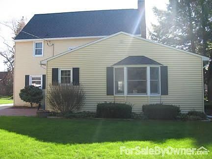 Back yard view of the back of the house