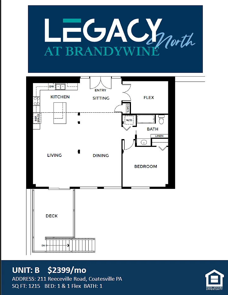 Floor plan Plan 2 - 1 Bedroom plus Flex and 1 Bathroom