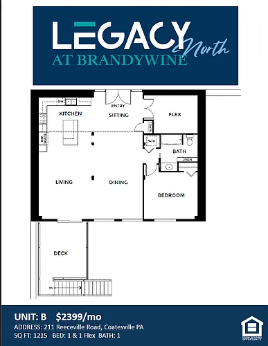 Floor plan Plan 2 - 1 Bedroom plus Flex and 1 Bathroom