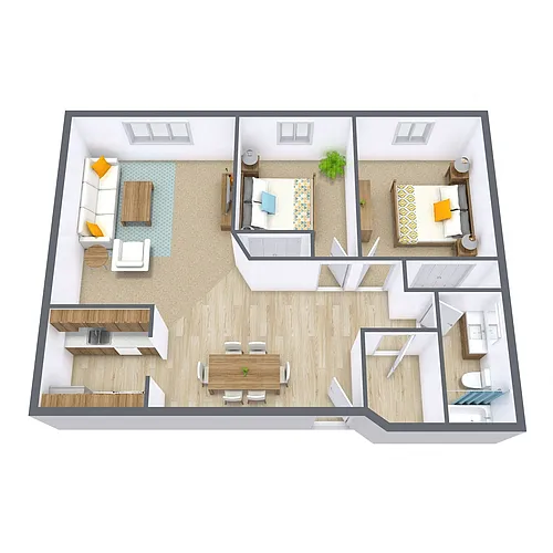 Floor plan Two Bedroom 21C