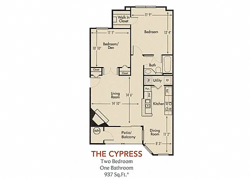 Floor plan Cypress - Renovated