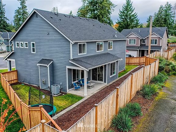Aerial view of fully fenced back yard