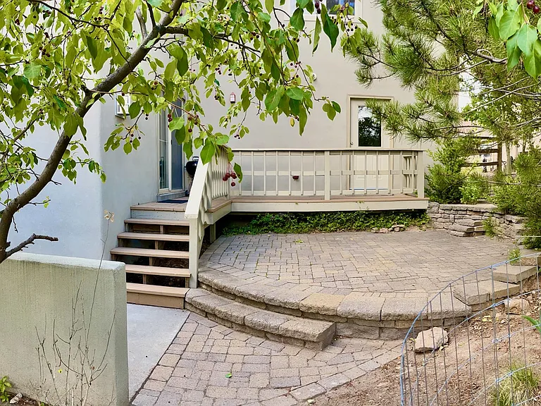 Relaxing patio in backyard