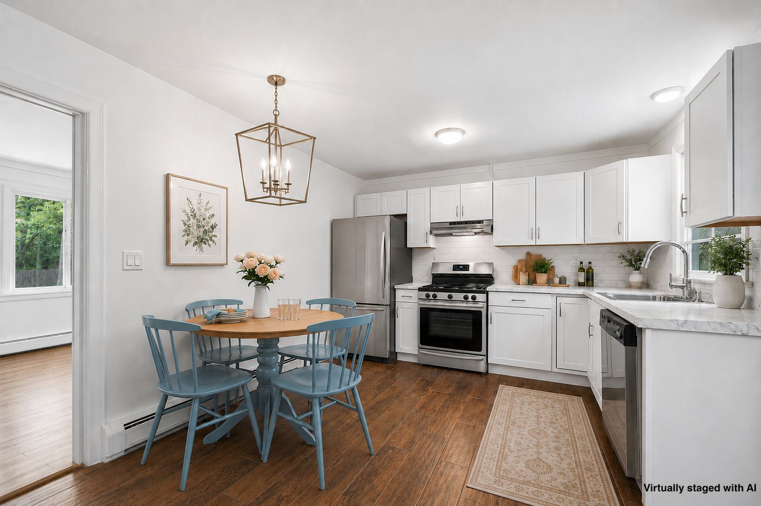 Kitchen staged with AI