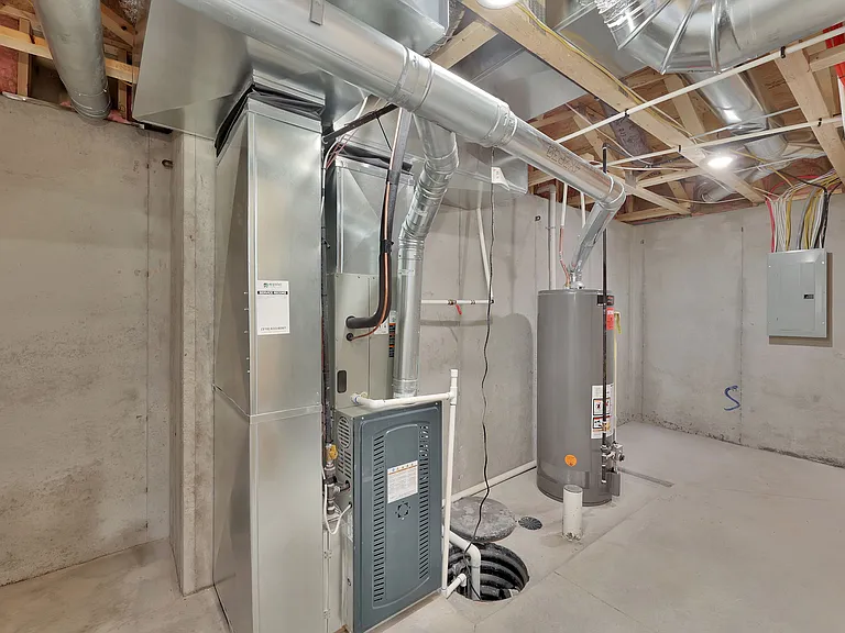 unfinished area in basement