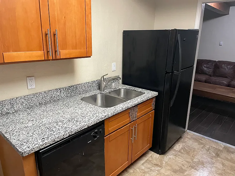 Kitchen entrance seen from kitchen corner