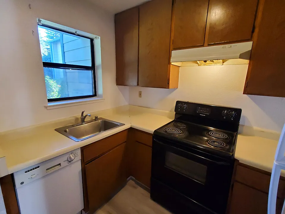 Kitchen with electrical range