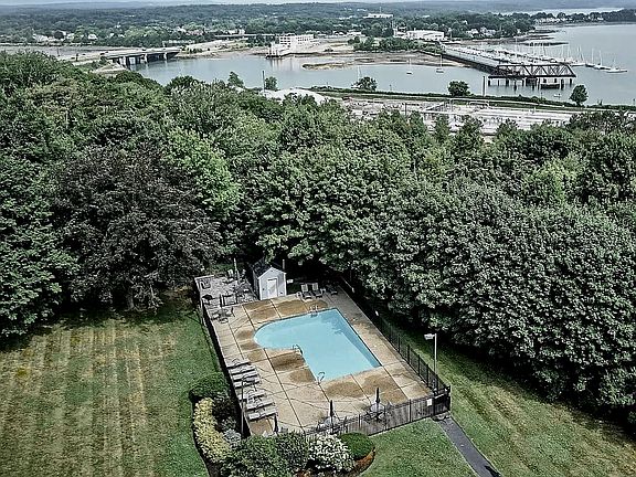 Summertime heated outdoor pool