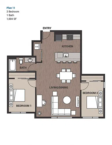 Floor plan Two Bedroom Plan 11