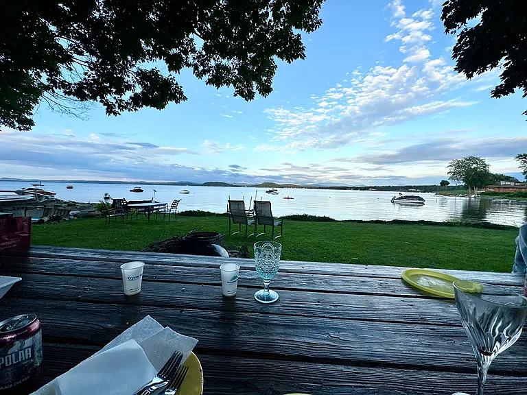 The foreshore of Lake Champlain ... a minute's walk away down Smith Road.