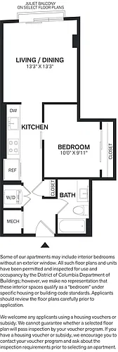 Floor plan 1 Bed/1 Bath-A3