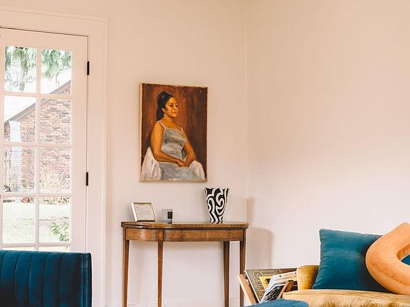 French doors off living room to backyard