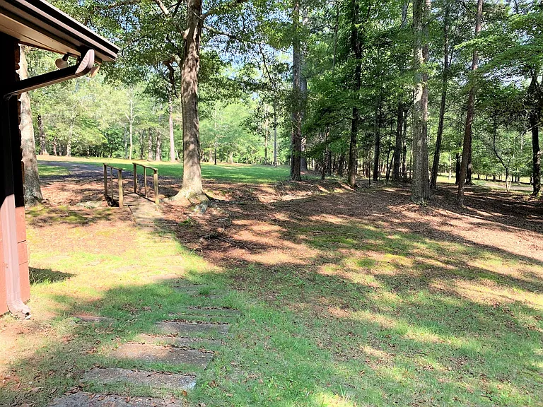 View from front door. House is well off the road.