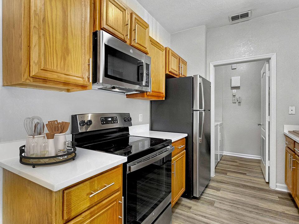 Kitchen with stainless steel appliances