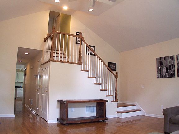 Dramatic open stair case.