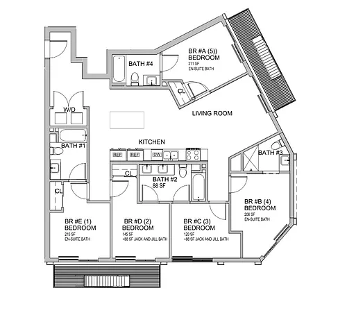 Floor plan GrandSuite 5 Bedrooms