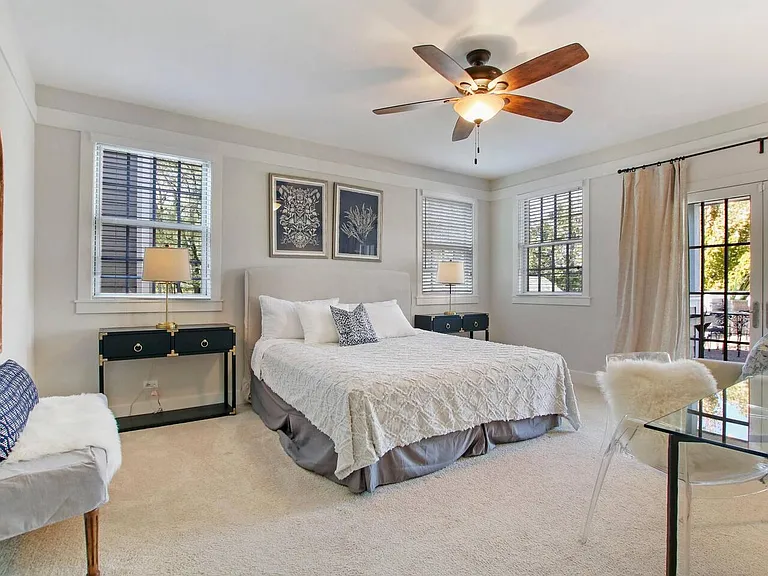 2nd Floor: Master Bedroom with double french doors leading to roof top deck