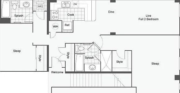 Grady 2/2 Floor Plan Grady 2/2 Floor Plan